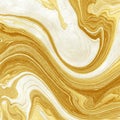 Abstract artwork featuring swirling gold and white fluid paints Royalty Free Stock Photo