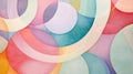 Abstract Artwork with Intersecting Colorful Circles and Arcs