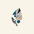 Abstract artwork of a leaf shape composed of geometric segments. The design includes Royalty Free Stock Photo