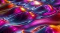 Abstract artwork liquid silk, 3D waves with smoothly blending rainbow colors, harmonious symphony of shades