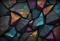 Abstract Artwork of Multi Colored, Crystalline Rock Formations, Generative AI