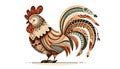 Abstract artwork of a rooster, featuring intricate pa Royalty Free Stock Photo