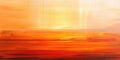 Abstract artwork of sunset with vibrant colors over dark ocean. Digital. AIG49.