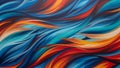 Abstract artwork with vibrant swirling patterns in blue red and orange hues Royalty Free Stock Photo
