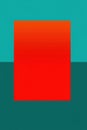 Abstract artwork with vivid red and teal color block composition Royalty Free Stock Photo