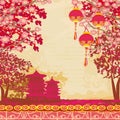 Abstract Asian Landscape card