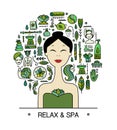 Abstract Asian Woman. Spa Salon and Relax Design Concept Royalty Free Stock Photo