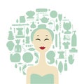 Abstract Asian Woman. Spa Salon and Relax Design Concept Royalty Free Stock Photo