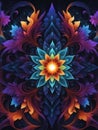 Abstract astral flower in the center