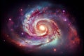 Abstract astronomy glowing spiral galaxy in deep space ,generative AI Royalty Free Stock Photo