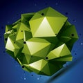 Abstract asymmetric vector bright object with lines mesh
