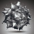 Abstract asymmetric vector monochrome object