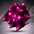 Abstract asymmetric vector purple object constructed from differ