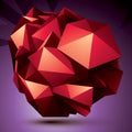 Abstract asymmetric vector red object constructed from different