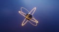 Abstract atom structure with orbiting electrons science concept Royalty Free Stock Photo