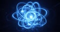 Abstract Atomic Energy Structure with Glowing Lines Royalty Free Stock Photo