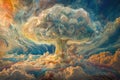 Abstract Atomic Mushroom Cloud Visualization Royalty Free Stock Photo