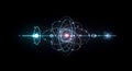 Abstract Atomic Particles: Quantum Science and Tech Illustration Royalty Free Stock Photo