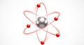 Abstract atomic structure with nucleus and orbiting electrons represents science and discovery Royalty Free Stock Photo