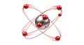 Abstract atomic structure with orbiting electrons symbolizing science and innovation Royalty Free Stock Photo