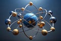 Abstract Atomic Structure: Quantum Physics Concept Royalty Free Stock Photo