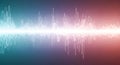 Abstract audio sound wave visualization with glowing light pulses on a gradient background Royalty Free Stock Photo