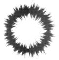 Abstract audio spectrum waveform halftone dots circle Royalty Free Stock Photo