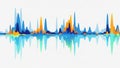 Abstract audio waveform or data visualization with colorful layers and reflection effect Royalty Free Stock Photo