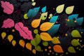 abstract autumn background with colourful leaves. Royalty Free Stock Photo