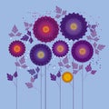 Abstract autumn flowers vector color illustration Royalty Free Stock Photo