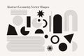 Abstract geometric shapes monochrome vector