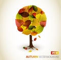 Abstract autumn tree illustration Royalty Free Stock Photo