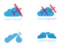 Abstract aviation icons set