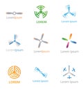 Abstract aviation icons set