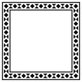 Abstract Aztec frame. Black square frames with tribal patterns. Vector Illustration. Border diamond template