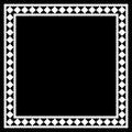 Abstract Aztec frame. Black square frames with tribal patterns. Vector Illustration. Classic border diamond template