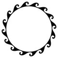 Abstract Aztec frame. Circle tribal ethnic pattern in black and white color background. Hawaiian tattoo concept