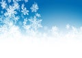 Abstract Azure Blue - Winter Background with Beautiful Snowflakes