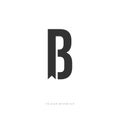 Abstract B letter with bookmark. Vector Illustration Royalty Free Stock Photo