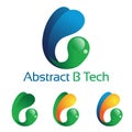 Abstract B Letter Technology Fluid Water Logo Template