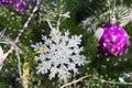 Christmas decoration snowflake close up