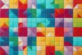 Abstract backdrop of multicolored tiled floor background image generative Ai Royalty Free Stock Photo