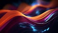 Abstract backdrop with smooth, flowing waves in vibrant, futuristic colors generated by AI