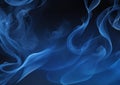 Abstract backdrop with stains of blue incense smoke Royalty Free Stock Photo