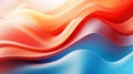 Abstract backdrop of vibrant red and blue liquid waves with smooth gradient, dynamic motion, and sharp focus.