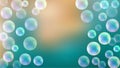 Vector Abstract Floating Colorful Bubbles in Blurry Green and Orange Gradient Background Royalty Free Stock Photo
