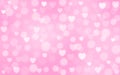 Vector Abstract Blurry Hearts and Bokeh in Light Pink Background