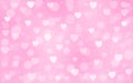 Vector Abstract Blurry Hearts, Sparkles and Bokeh in Light Pink Background