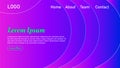 Abstract Flow Lines Landing Page. Curve Geometric Banner. Vector Creative Illustration. Purple Modern Flyer. gradient shapes compo Royalty Free Stock Photo