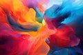 Abstract background of acrylic paint in blue, orange, red and yellow tones Royalty Free Stock Photo